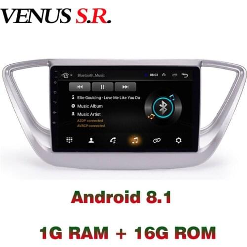 VenusSR Android 8.1 2.5D car dvd for Hyundai Verna Solaris Radio 2010-2017 multimedia headunit GPS Radio stereo gps navigation
