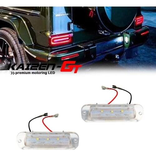 2PCS Error Free CAN-bus Xenon White Full LED Car License Number Plate Lights For 1990-2012 Mercedes-Benz W463 G500 G550 G55 AMG