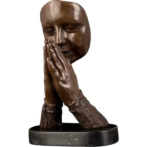 Prayer Woman Bronze Statue Abstract Western Female Bust Sculpture Art Fireplace Display Home Decor