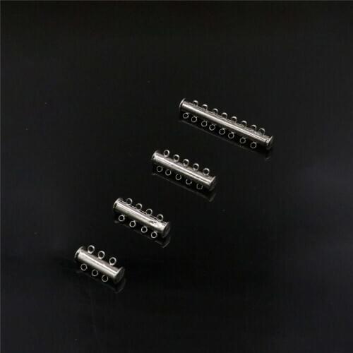 10PCS 2/3/4/5/8 Row Alloy Tube Clasp Fittings Accessory Silver-plate DIY Loose Beads Hand Maded Necklace Bracelet Women Jewelry