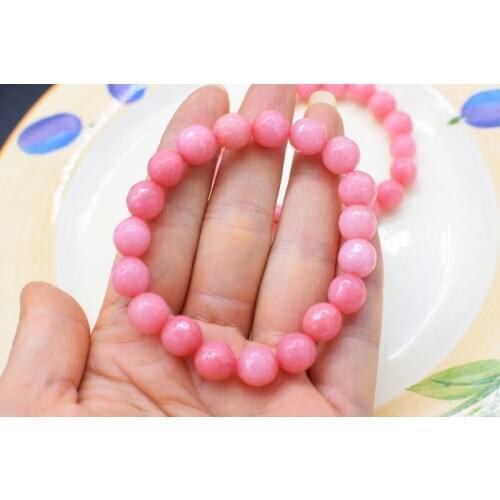 One piece jade round pink faceted 8mm bracelet 7.5inch wholesale beads FPPJ nature BIG SIZE