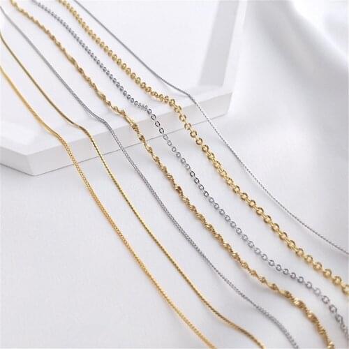 Titanium steel Ultra fine Clavicle O Side S Chain Fashionable lightweight luxury vacuum plated 18K gold necklace for women