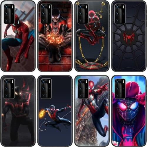 Spider-Man Clear Phone Case For Huawei Honor 20 10 9 8A 7 5T X Pro Lite 5G Black Etui Coque Hoesjes Comic Fash