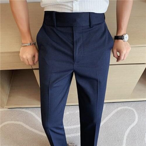 Sashes design Mens Formal Pants High Quality Casual Slim Fit Mens Casual Pants Fashionable Long Suit Pants Mens Office Pants