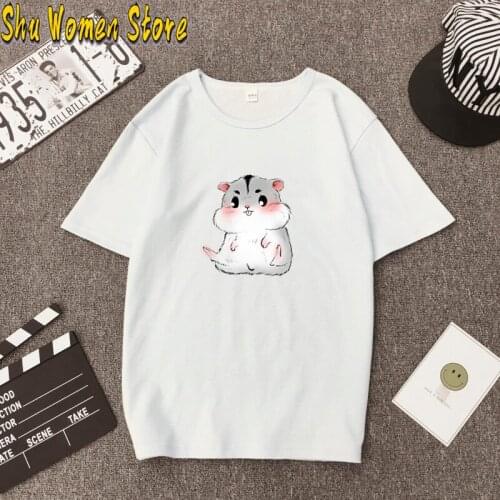 Hillbilly New Casual Short Sleeve Cute Hamster Baby Clothing Lovely Cartoon Print Tops Funny Short Sleeve T-Shirt Summer Tee