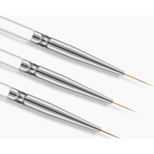 3Pcs/Set Nail Liner Brush UV Gel Drawing Painting Acrylic Nail Pen French Nail Clear Gourd Handle Nail Art DIY Tools