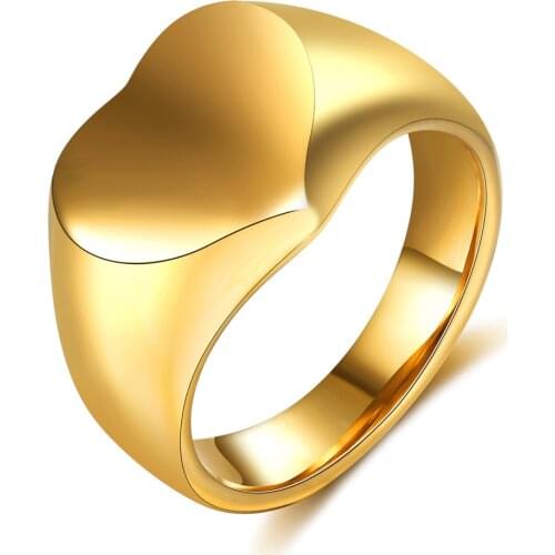 Heart Rings For Women Stainless Steel Gold Silver Color Heart Wedding Couple Rings Aesthetic Jewelry Anniversary Bague Femme