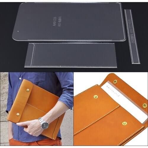 Leather Document Case Acrylic Pattern Briefcase Acrylic Template Drawing Mold DIY File Storage Bag Craft Sewing Stencil Supplies
