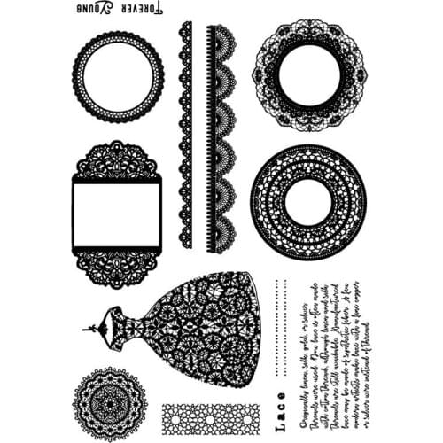 Lace Round Stamps Clear Wedding Dress Backgournd Transparent Stamps Scrapbook Album DIY Paper Craft Card Stamps
