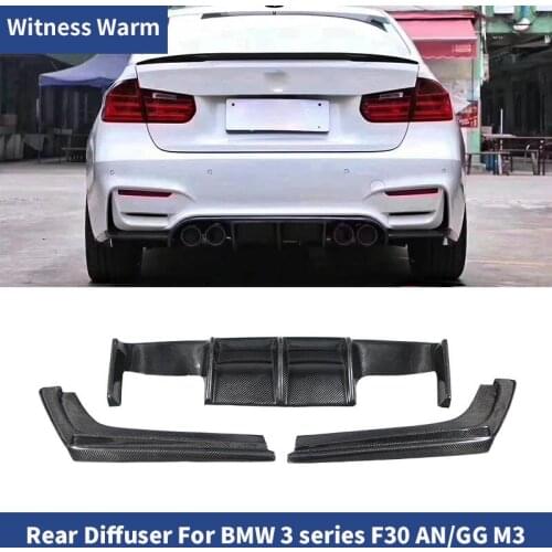 Carbon Fiber 3-piece set Rear Bumper Diffuser Lip Fit For BMW F30 320i 325i 328i 335i AN M3 2012-2018