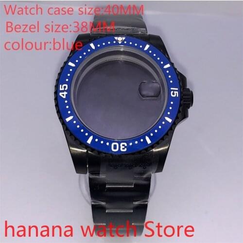 Suitable for NH35 36 Mingzhu2813 Miyata automatic winding 40mm sealed back black box series, with rotating blue bezel
