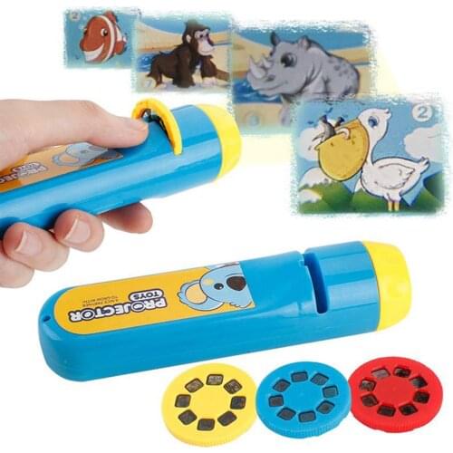 Flashlight Starry Sky Projection Lamp Childrens Projector Glowing Toy for Animal Dinosaur Traffic Space Bird Fish Projection
