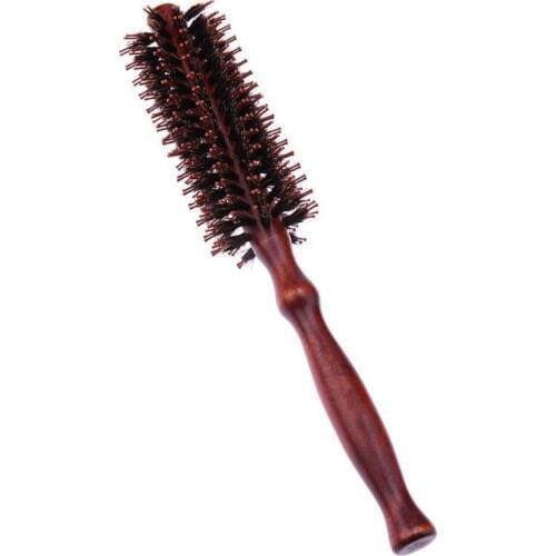 Professional Round Comb Hair Massage Comb Gourd Roll Pear-Head Natural Wood Bristle Hair Brushes Combs