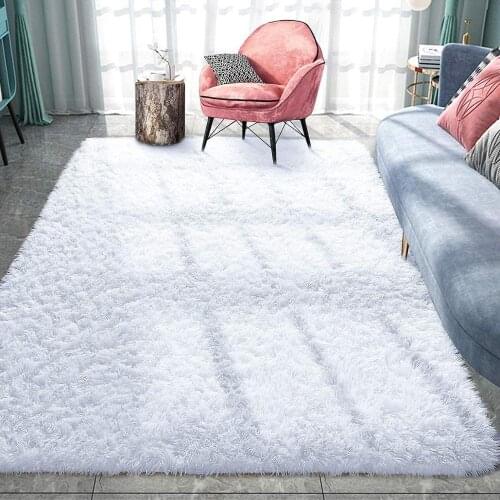 Fluffy Area Carpet Black Shag Rug for Bedroom Living Room Carpet Fuzzy Carpet for Kids Room Home Decor Carpet Floor Mat