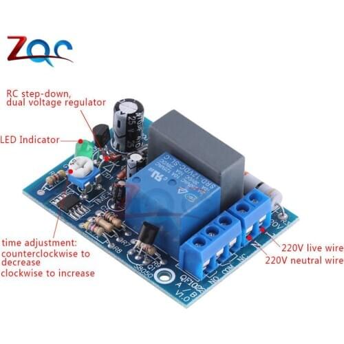 0-10S 0-10M 0-100M 0-10H Timer Relay Delay Switch Input/Output Delay Off Switch Module Adjustable Timing Turn Off Board AC 220