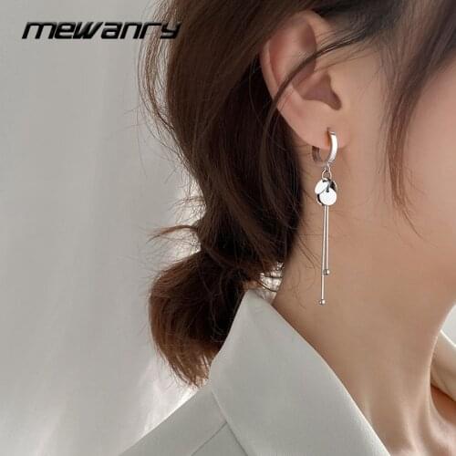 Mewanry 925 Sterling Silver Prevent Allergy Earrings New Fashion Disc Tassel Earrings High Quality Party Jewelry Gift for Women