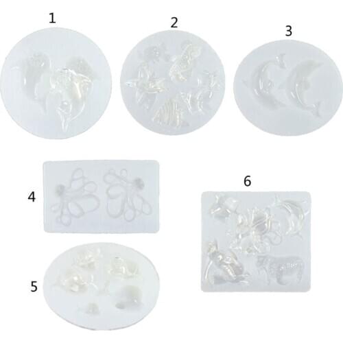 Beach Theme Resin Casting Molds Marine Animals Starfish Dolphin Pendant Epoxy Resin Silicone Mold Jewelry Making Tools