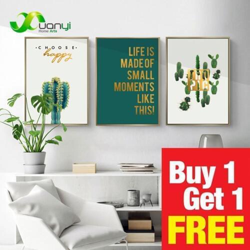 Nordic Cactus Posters And Print Living Room Leaf Noridc Canvas Art Print Forect Painting Wall Pictures Home Decor Abstracto