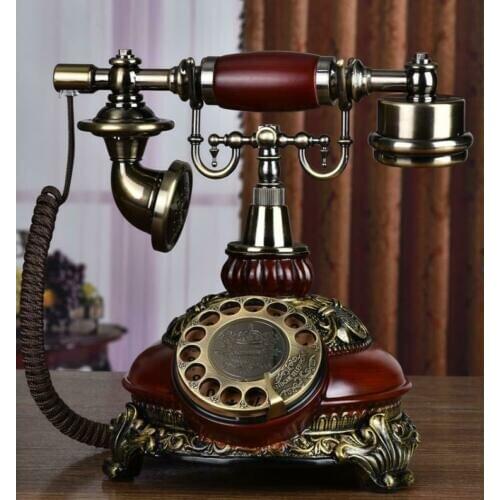 Vintage Antique Retro Rotary dialing Desk wood Telephone Hand-free B