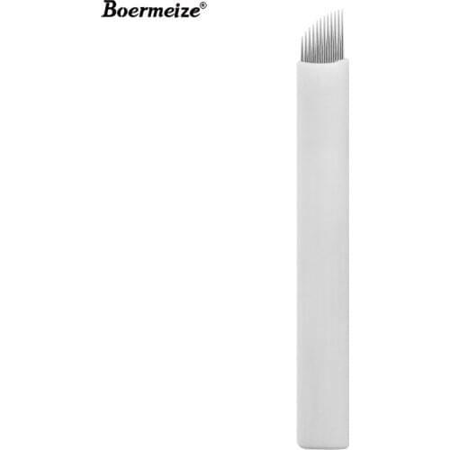 Makeup Tattoo Needles 100 Pcs 12 Pin Microblading Eyebrow Lip Eyeliner 3D Embroidery Blades for Tattoo Manual Machine Pen Supply