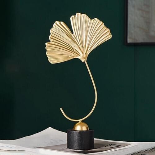 Fan Shaped Ginkgo Leaf Photo Prop Nordic Sculpture Ornament Office Home Decor