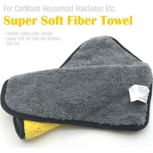 Thick absorbent coral fleece cleaning towel Double color double-sided high-density wash towel for Household Hair-salon Wash-car