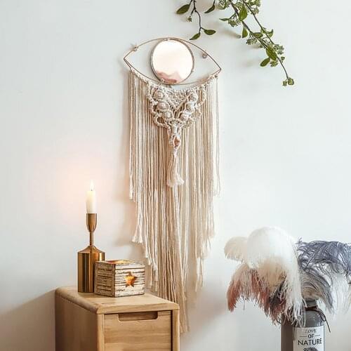 1Pcs Macrame Bohemian Wall Hanging Tapestry Boho Style Tassel Hand Woven Tapestries for Bedroom Home Decoration