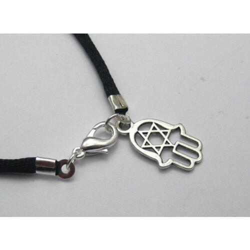 20 Black String Kabbalah "Star of David" Hand Charms Good Luck Bracelets