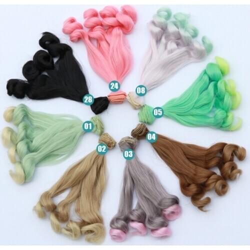 50PCS/LOT Wholesale DIY BJD Hair 15CM Synthetic Fiber Curly Doll Hair For Doll Wigs
