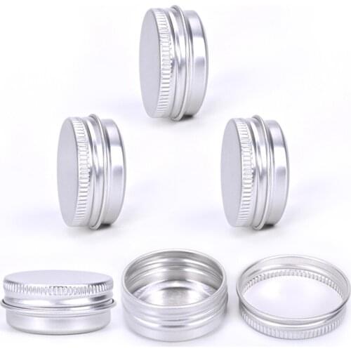 5Pcs Aluminum Jar 5g/10g/15g/30g/50g Cream Container Storage Box Empty Cosmetic Tin Mini Pot Conditioner Makeup Bottle Rangement