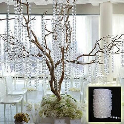 Acrylic Crystal Bead Curtain 33FT Garland Diamond Acrylic Crystal Bead Curtain Wedding Decoration DIY Party Decoration