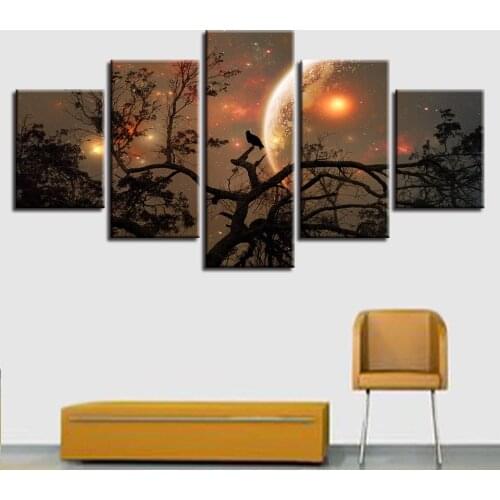 Diy diamond painting Trees Bird Moon Night Scene,full,square,round diamond embroidery 5 Piece,mosaic diamond diy handwork Gift