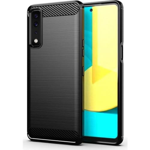 Shock Absorption Cover Soft TPU Anti Scratch Carbon Fiber Design Back Case With Screen Protector for LG stylo 7 5G/ stylo 7 4G
