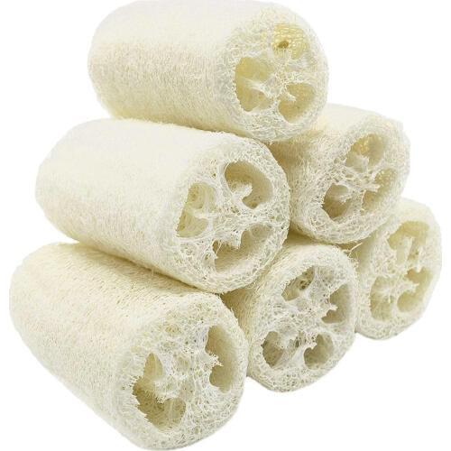BMBY-NATURE 6 Pack of Organic Loofahs Loofah Spa Exfoliating Scrubber natural Luffa Body Wash Sponge Remove Dead Skin Made Soa