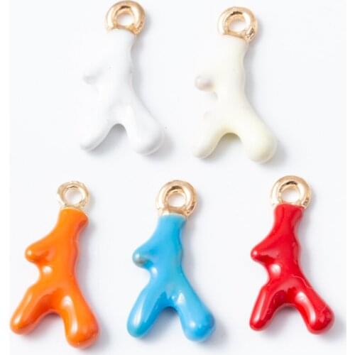 10pcs Enamel antlers Charm Pendant For Women Necklace Pendant Making Alloy Beads Fit Bracelet DIY Jewelry Accessory js2195