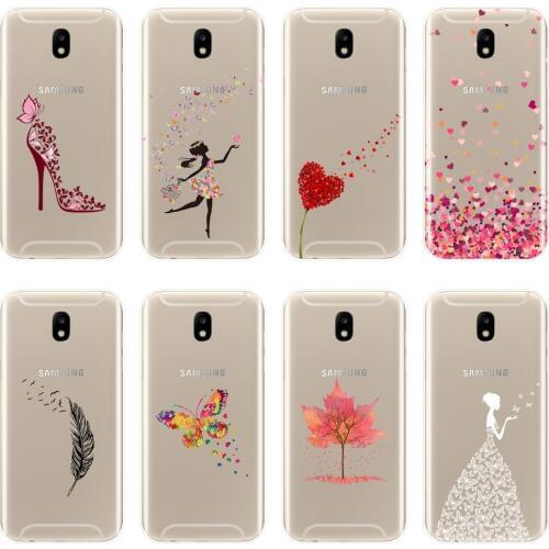 TPU Back Cover For Samsung Galaxy J4 J6 J8 Plus J2 J5 J7 Prime J3 J5 J7 2015 2016 2017 Soft Silicone Black Heart Girl Phone Case