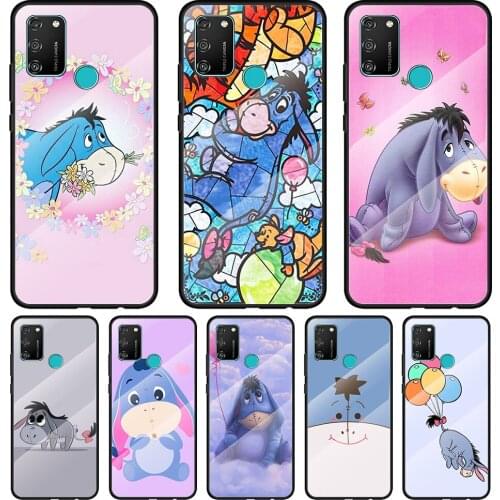Cute Baby Eeyor Tempered Glass Cover For Honor 30 20 10 9X 8X Pro Plus Lite Silicone Phone Case Coque