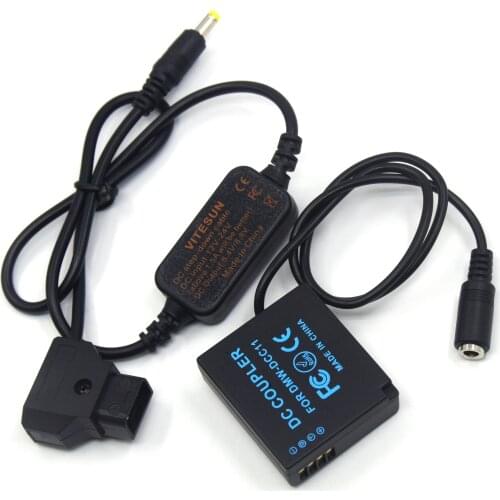 D-TAP Dtap To 12-24V Power Step-down Cable+DMW-BLE9 DCC11 dc coupler for Panasonic DMC-GF6 GF5 GF3 GX7 GX85 TZ100 ZS110 ZS200
