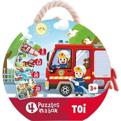 54pcs In One Box Cartoon Fireman ocean Wooden Puzzle Puzzle Wooden Toy Early Educational Toys For Children