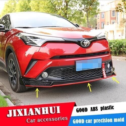 For Toyota CHR Body kit spoiler 2017-2019 For CH-R QC ABS Rear lip rear spoiler front Bumper Diffuser Bumpers Protector