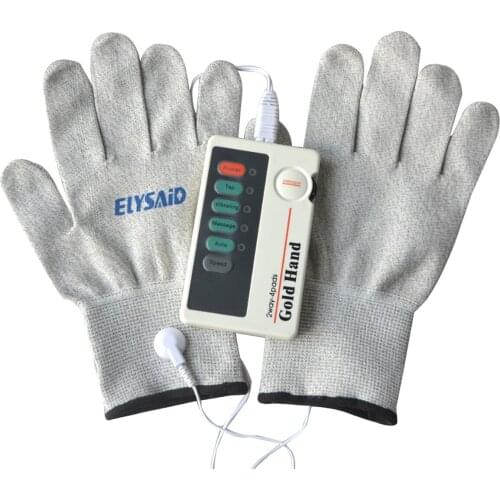 2Channel 4Pad Electrical Stimulator Low Frequency Digital Massager TENS XFT-502 Machine For Body Massage+1Pair Conductive Glove