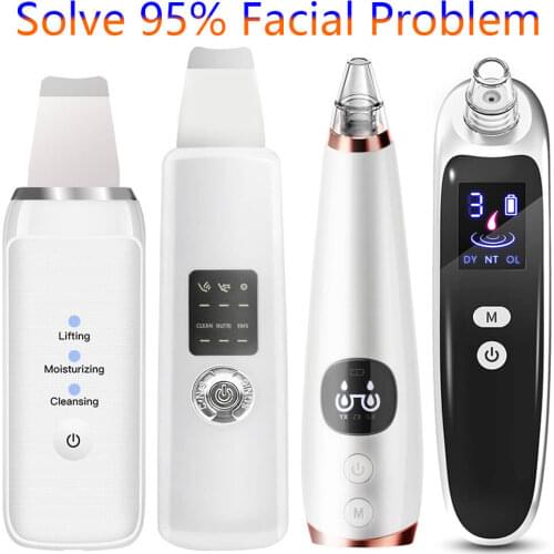 Facial Lifting Peeling Tool Deep Cleaner face Scrubber Remove Dirt Blackhead Wrinkles Black Spots Pore Cleaning skin 2 in 1 set