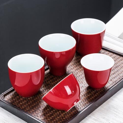 Ji Blue Tea Cup Ceramic Teacup Tea Bowl Kung Fu Tea Set Retro Tea Cup Master Cup Single Cup Large Ceramic Teacups