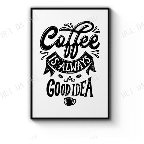 Coffee Quote Minimal Kitchen Cafe Style Wall Art Print Poster or Canvas Artwork