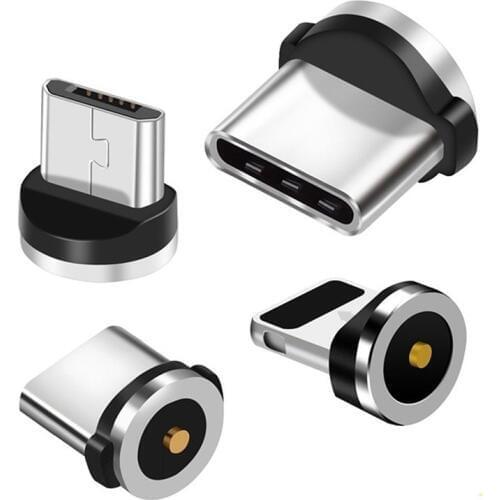 Round Magnetic Cable plug Type C Micro USB C Plugs Fast Charging Phone Microusb Type-C Magnet Charger Plug For Samsung S9 S10
