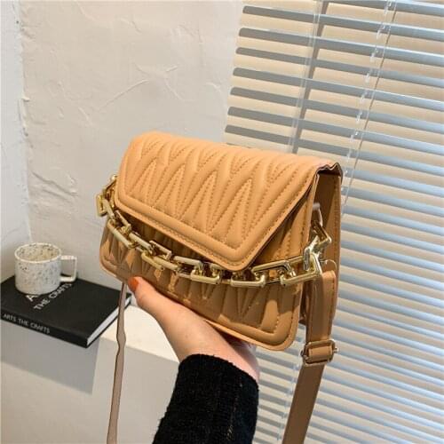 Retro one-shoulder small bag woman bag 2021 new trendy fashion net red trendy messenger texture chain small square bag bags