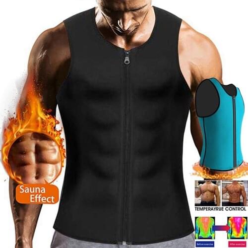 Mens Sauna Vest Workout Body Shaper Abdomen Reducing Shapewear Sweat Girdle Waist Trainer Belt Corset Tank Top Shirt Fat Burning