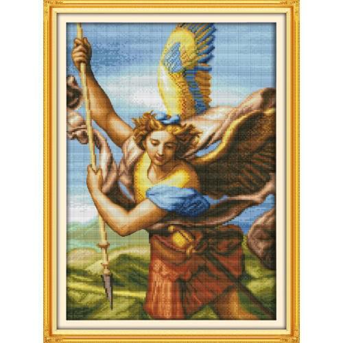 Battle Angel Portrait Cotton Cross stitch kits Set 11CT Print Painting Embroidery DIY Handmade Needlework Home Decor Ricamo