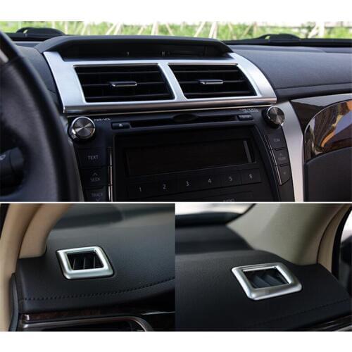 3Pcs Car Interior Dashboard Air Conditioner Outlet Vent Frame Trim Cover Styling For Toyota Camry 2015 Car-covers ABS
