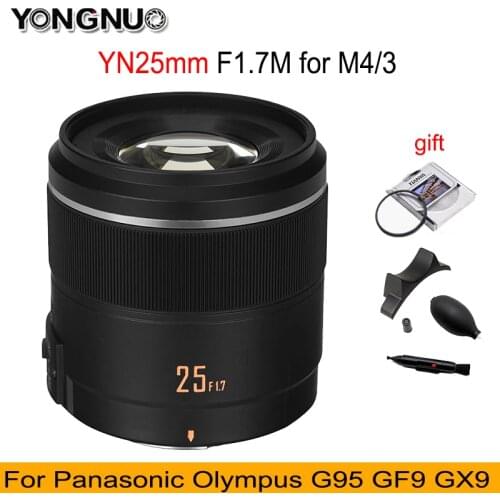 YONGNUO YN25mm F1.7M 25mm F1.7 for M4/3 Mount Camera Lens Large Aperture AF/MF Prime Lens For Panasonic Olympus G95 GF9 GX9